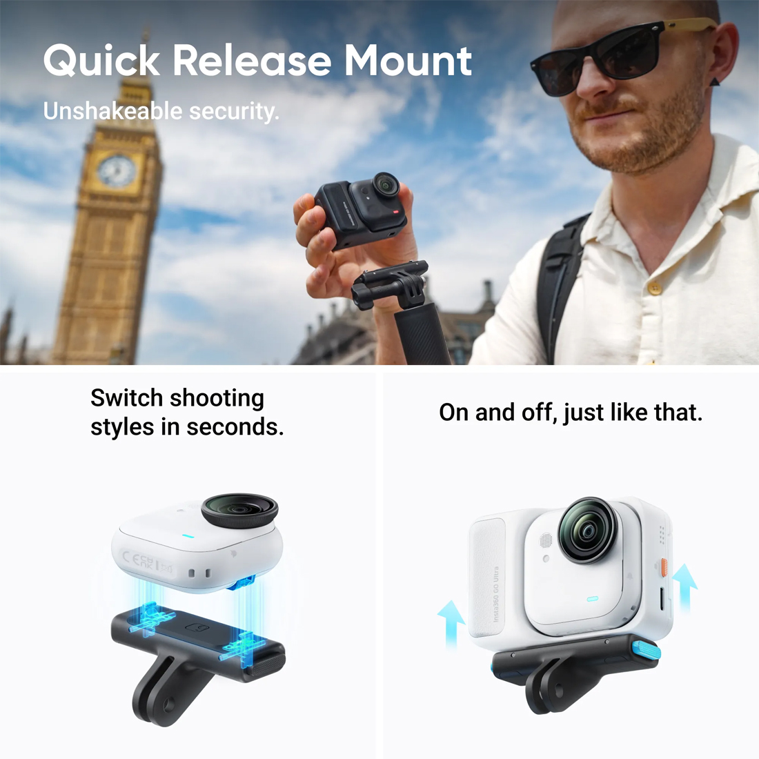 Экшн-камера Insta360 GO Ultra Creator Bundle Arctic White