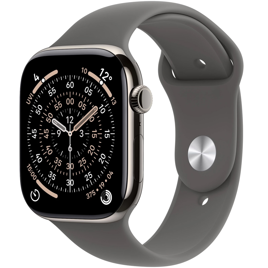 Умные часы Apple Watch Series 11 GPS + Cellular, 46mm Natural Titanium Case with Stone Gray Sport Band - S/M