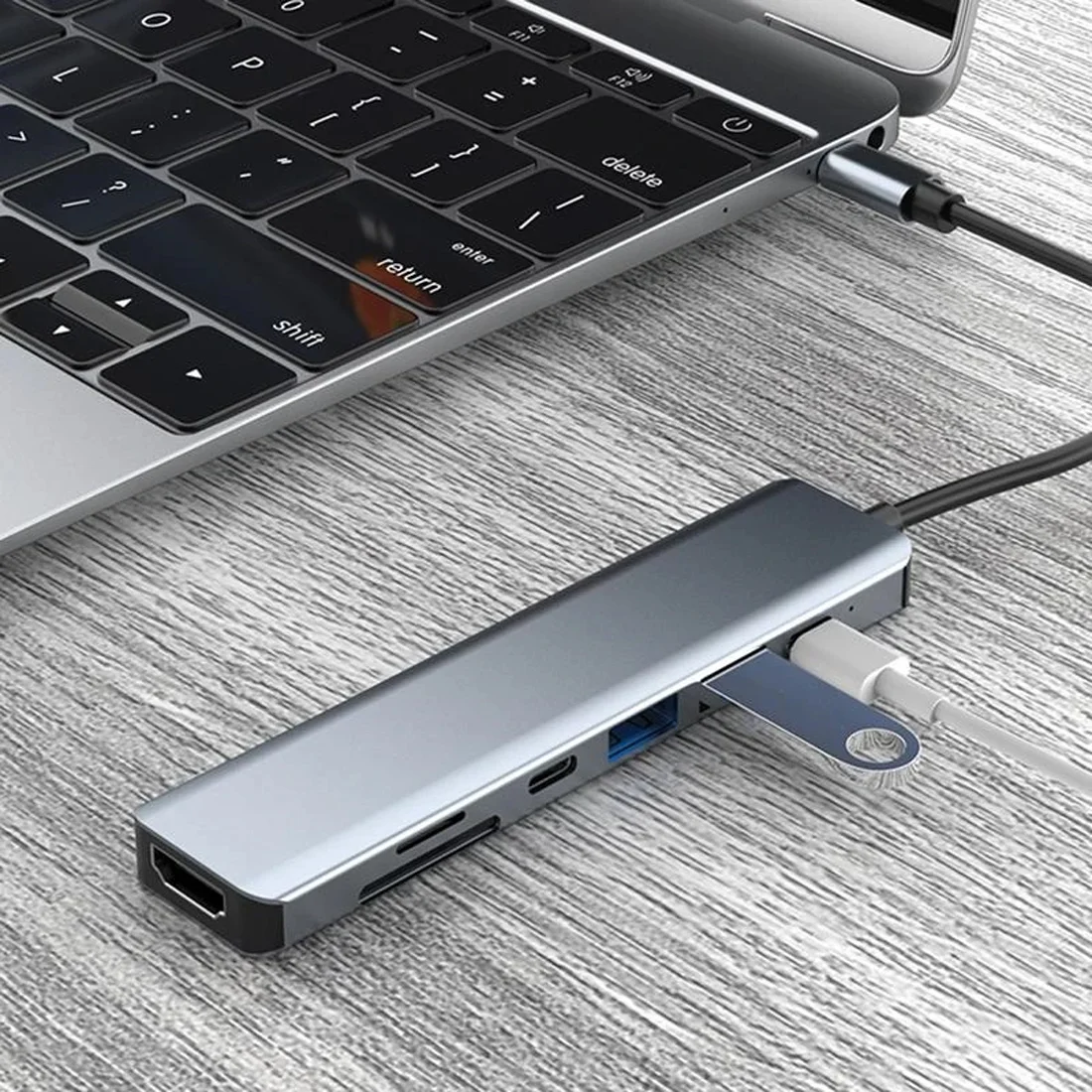 USB-концентратор DECOME USB-C 7-in-1 Hub
