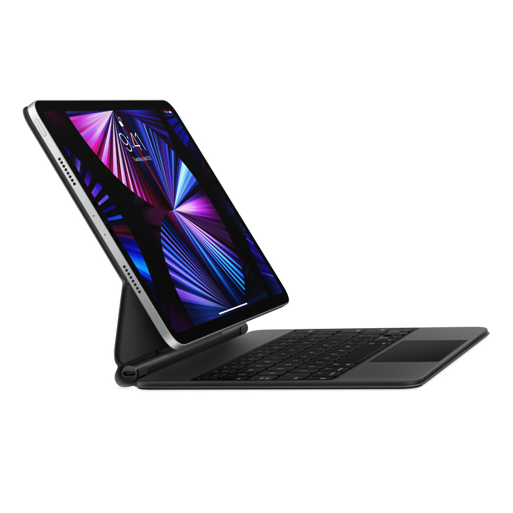 Чехол-клавиатура Apple Magic Keyboard для iPad Pro 11 (2018-2022)/iPad Air 11 (2020-2026) Black (MXQT2) кириллица (лазерная гравировка) + QWERTY