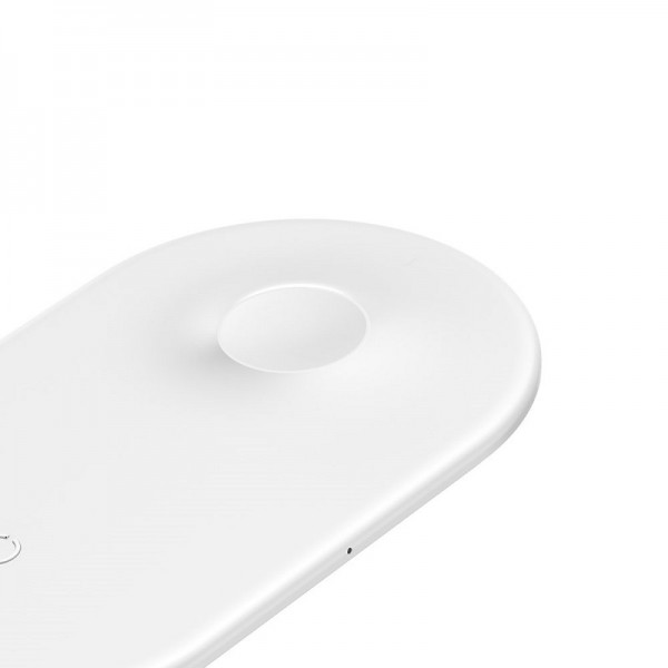Беспроводное зарядное устройство Baseus Smart 2 в 1 Wireless Charger White (WX2IN1-02)