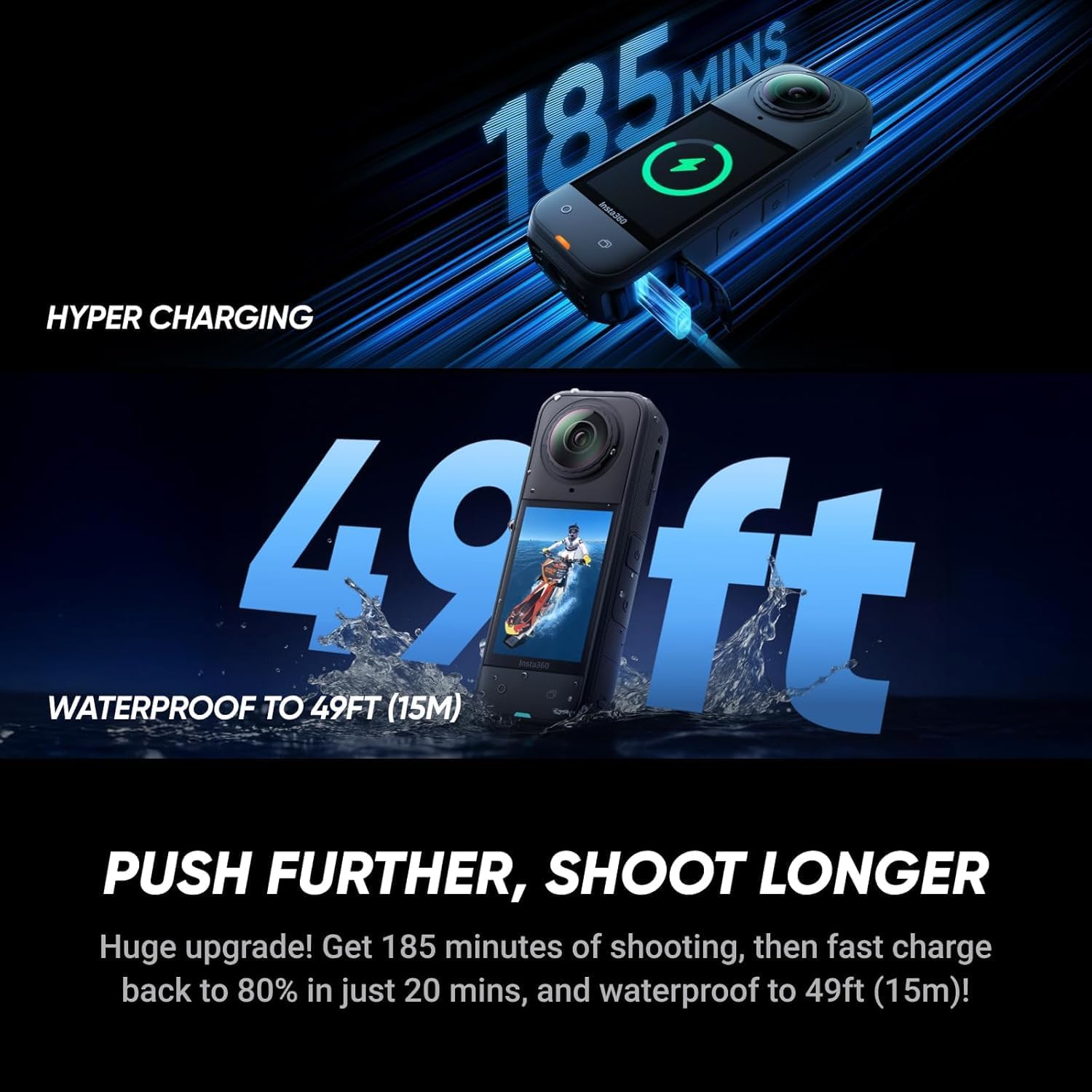 Экшн-камера Insta360 X5 Standard Bundle Midnight Black