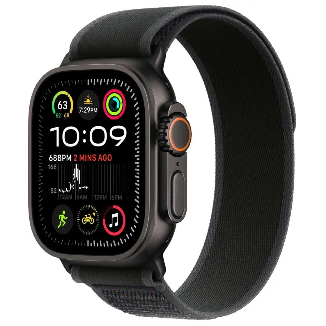 Умные часы Apple Watch Ultra 2 GPS + Cellular, 49mm Black Titanium Case with Black Trail Loop - S/M