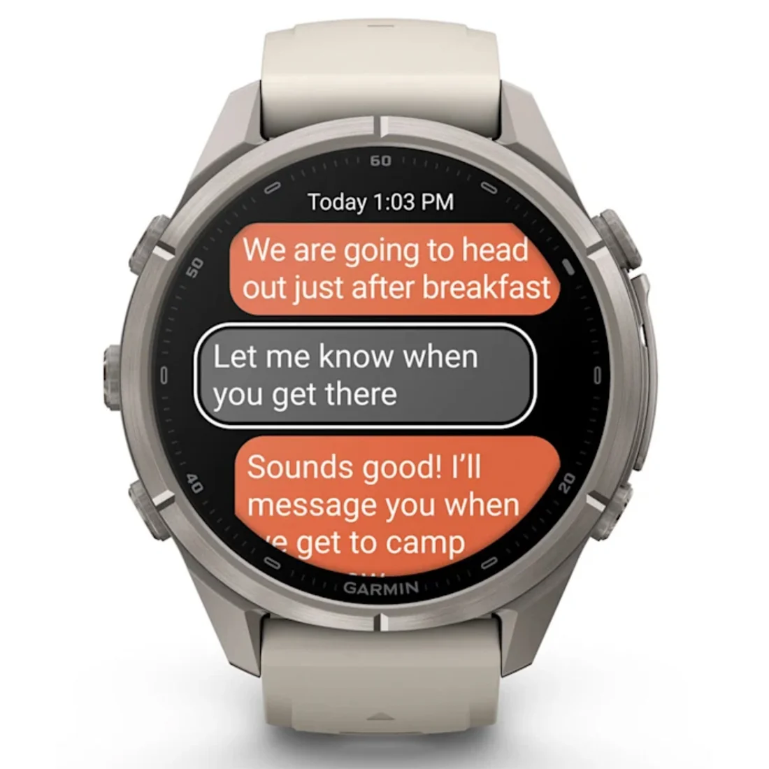 Умные часы Garmin fenix 9 Pro - 43 mm inReach Titanium with Fog Grey Silicone Band (010-04335-81)
