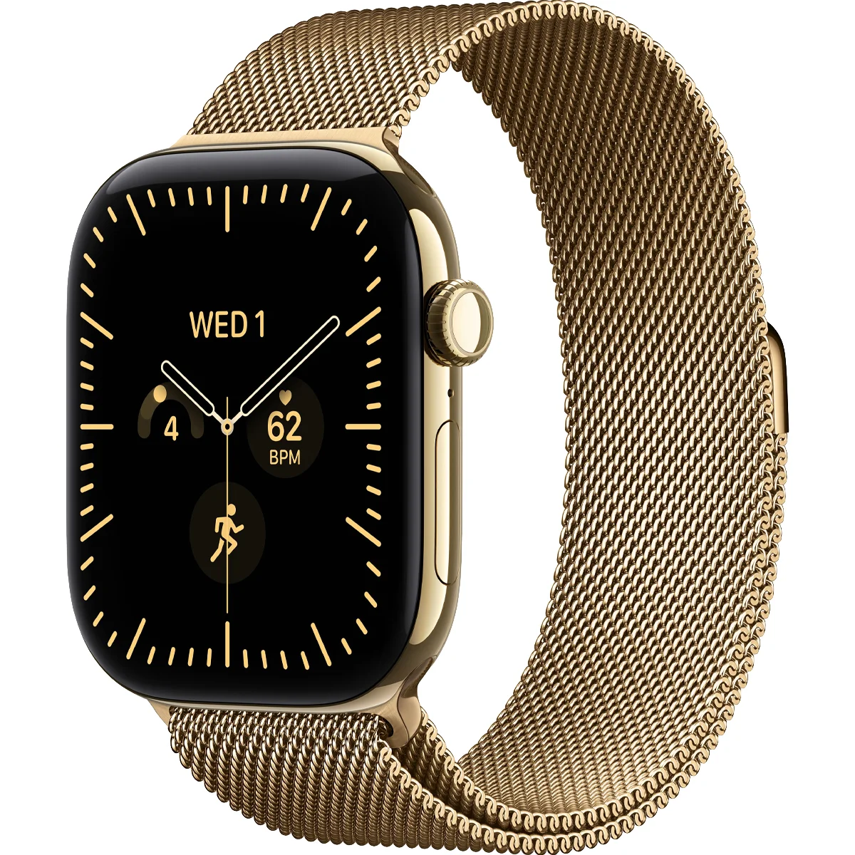 Умные часы Apple Watch Series 12 GPS + Cellular, 46mm Radiant Gold Titanium Case with Radiant Gold Milanese Loop - S/M