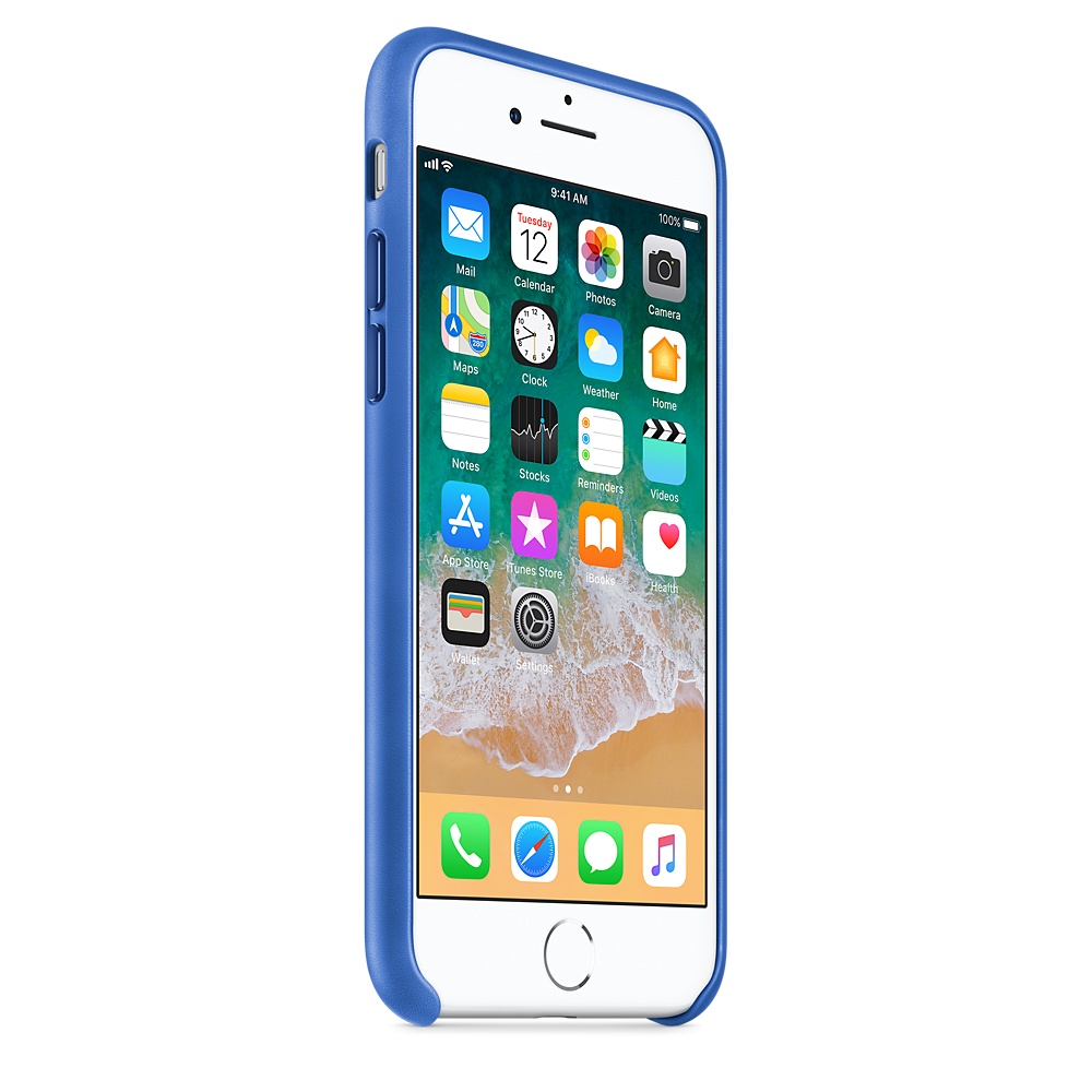 Кожаный чехол Apple iPhone 8 Leather Case Electric Blue (MRG52ZM/A) для iPhone 7/iPhone 8/SE (2020)