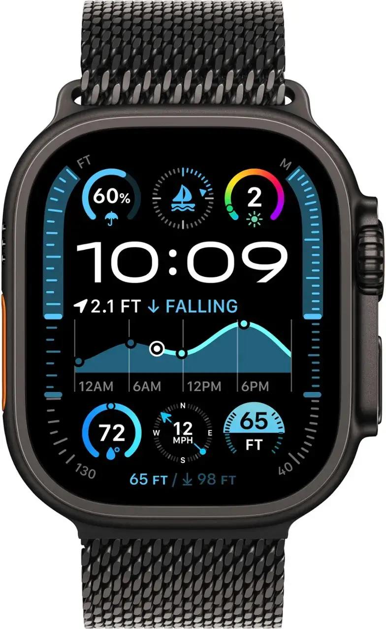 Умные часы Apple Watch Ultra 2 GPS + Cellular, 49mm Black Titanium Case with Black Titanium Milanese Loop - Large