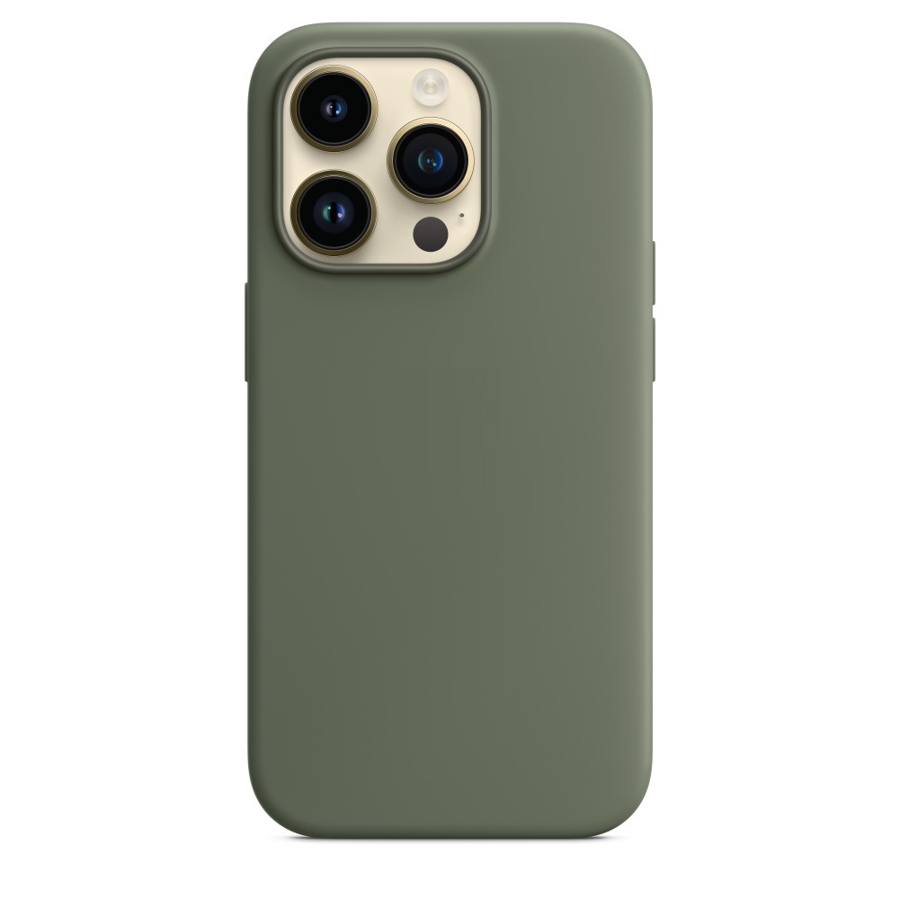 Силиконовый чехол Naturally Silicone Case with MagSafe Olive для iPhone 14 Pro
