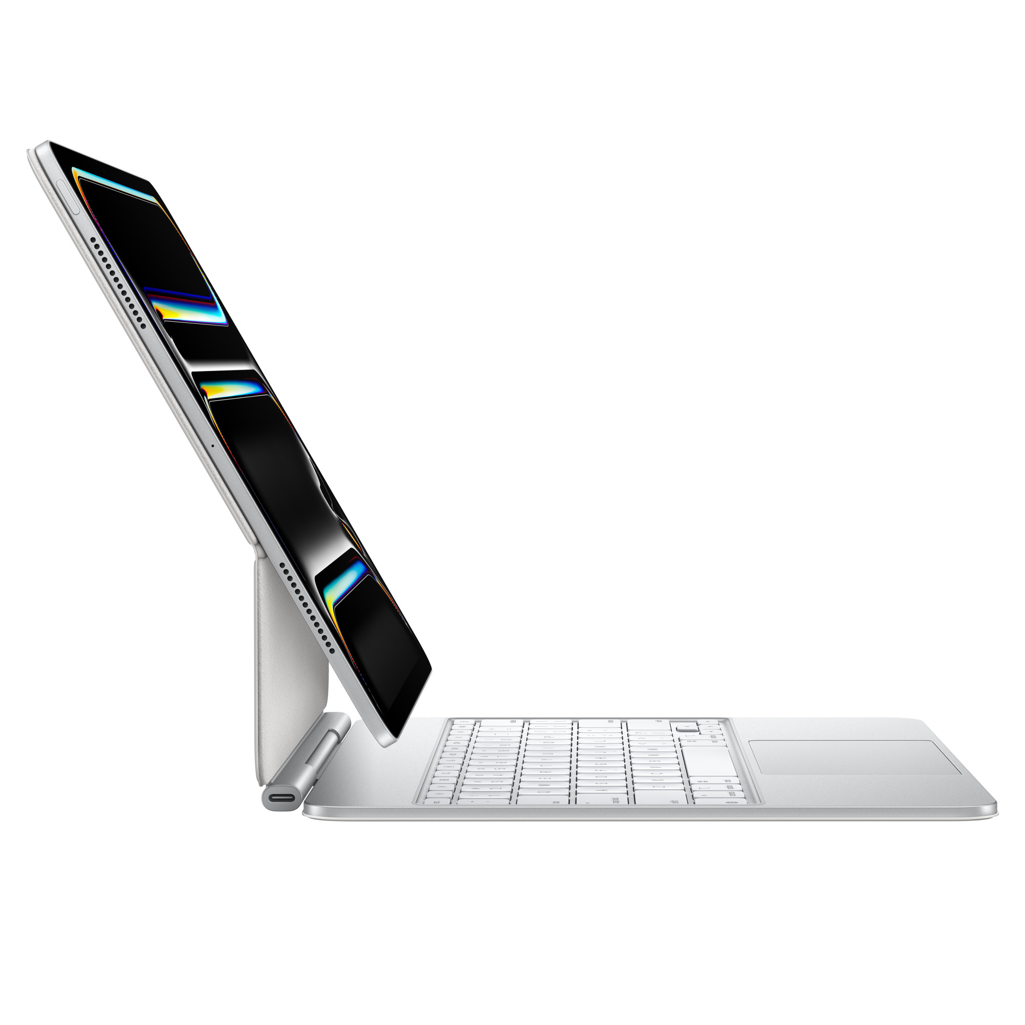 Чехол-клавиатура Apple Magic Keyboard для iPad Pro 13 (2024) White (MWR43) кириллица (лазерная гравировка) + QWERTY