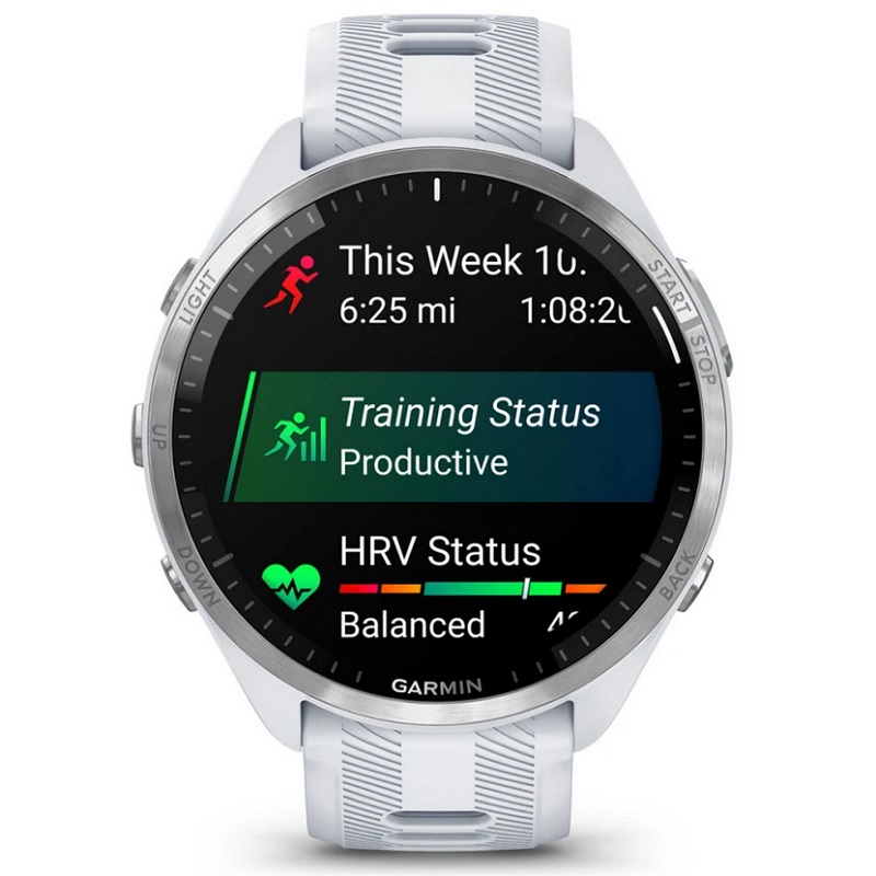 Умные часы Garmin Forerunner 965 Titanium Bezel with Whitestone Case and Whitestone/Powder Grey Silicone Band (010-02809-11)