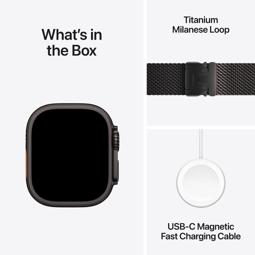 Умные часы Apple Watch Ultra 2 GPS + Cellular, 49mm Black Titanium Case with Black Titanium Milanese Loop - Large