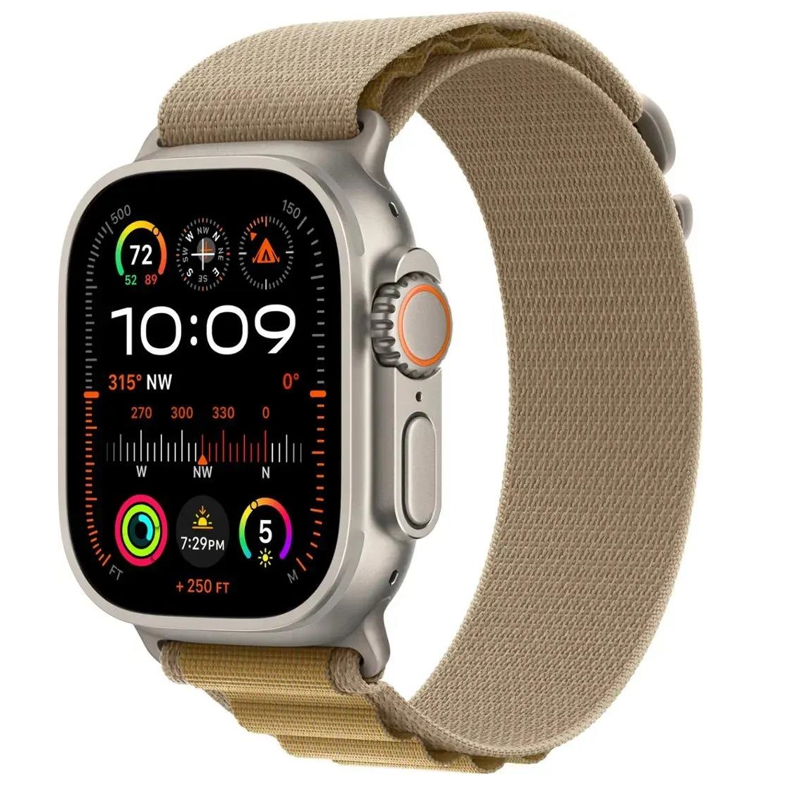 Умные часы Apple Watch Ultra 2 GPS + Cellular, 49mm Natural Titanium Case with Tan Alpine Loop - Large