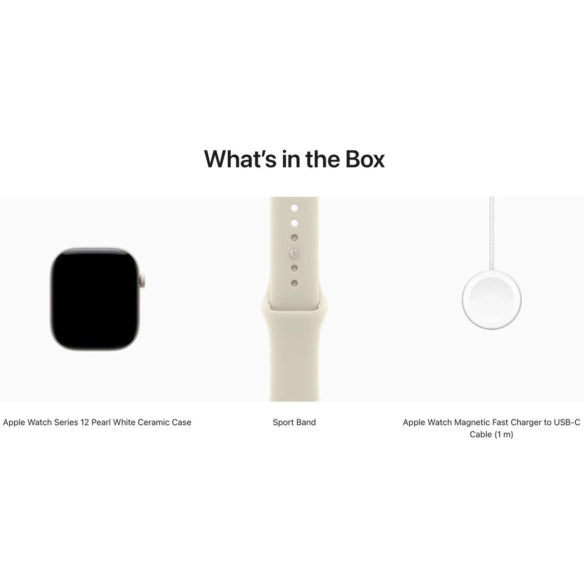 Умные часы Apple Watch Series 12 GPS + Cellular, 46mm Pearl White Ceramic Case with Sand Sport Band - S/M