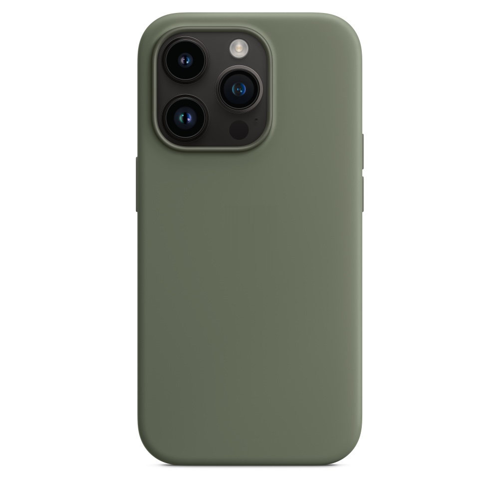 Силиконовый чехол Naturally Silicone Case with MagSafe Olive для iPhone 14 Pro