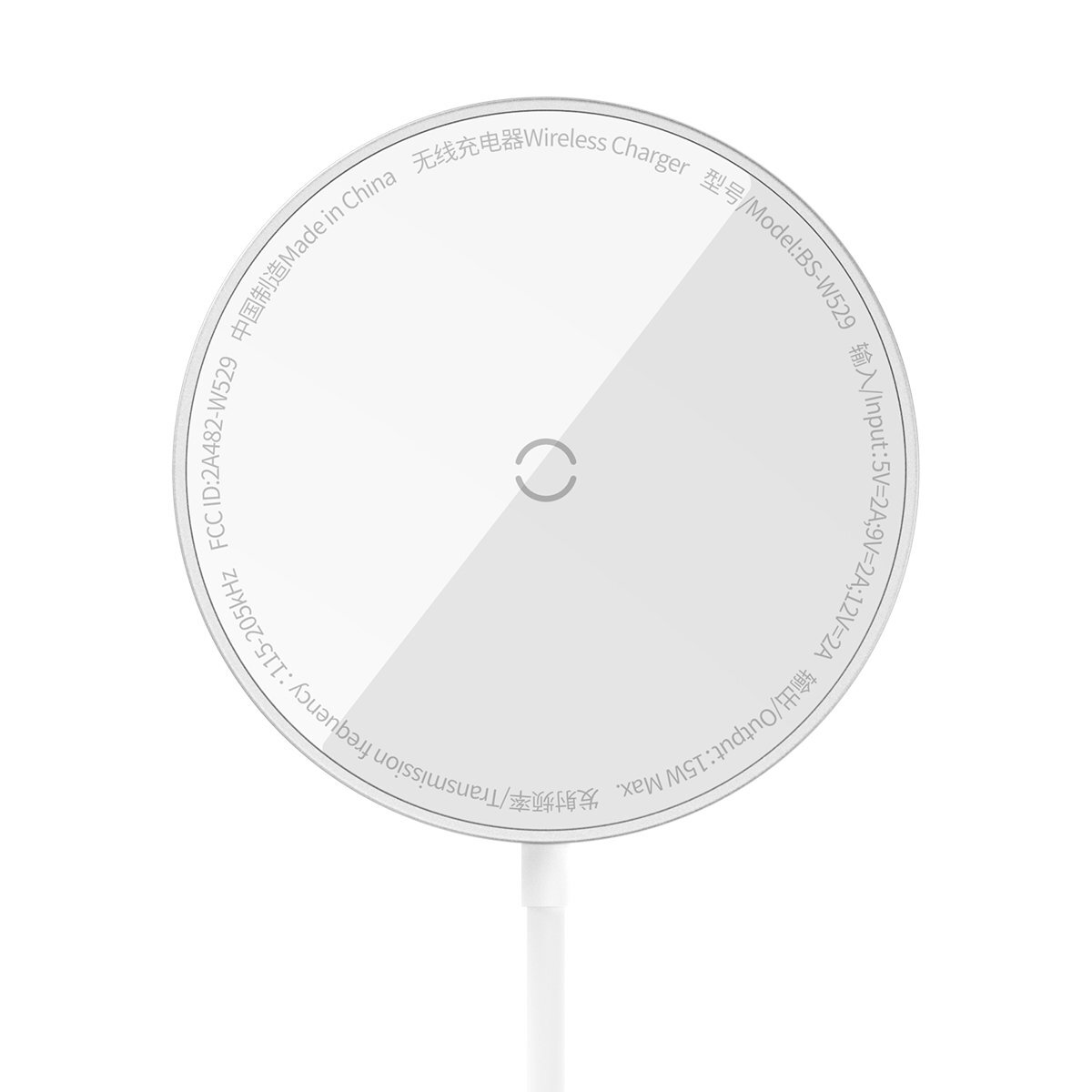 Беспроводное зарядное устройство Baseus Simple Mini3 Magnetic MagSafe Qi 15W White