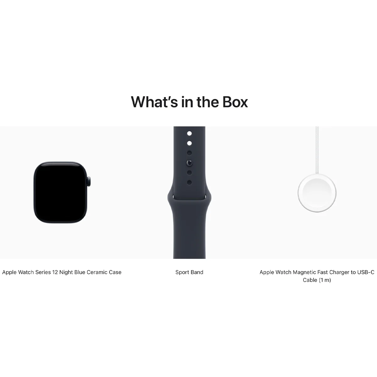 Умные часы Apple Watch Series 12 GPS + Cellular, 42mm Night Blue Ceramic Case with Navy Blue Sport Band - S/M