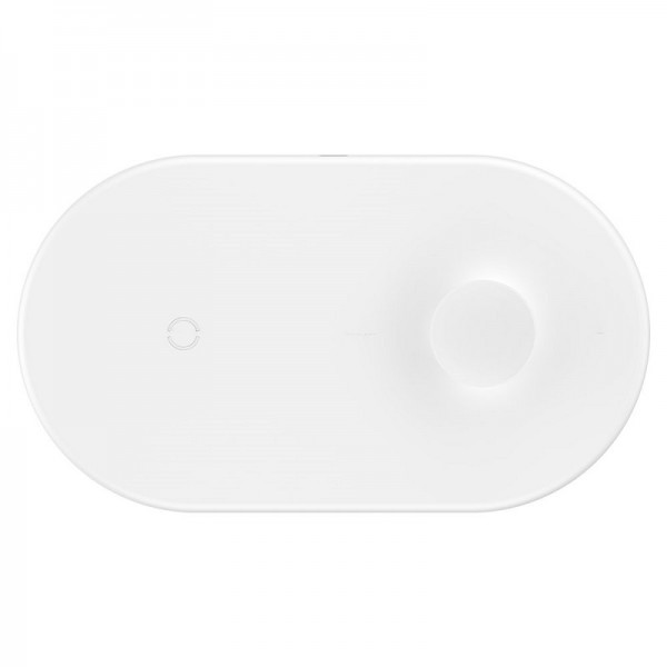 Беспроводное зарядное устройство Baseus Smart 2 в 1 Wireless Charger White (WX2IN1-02)