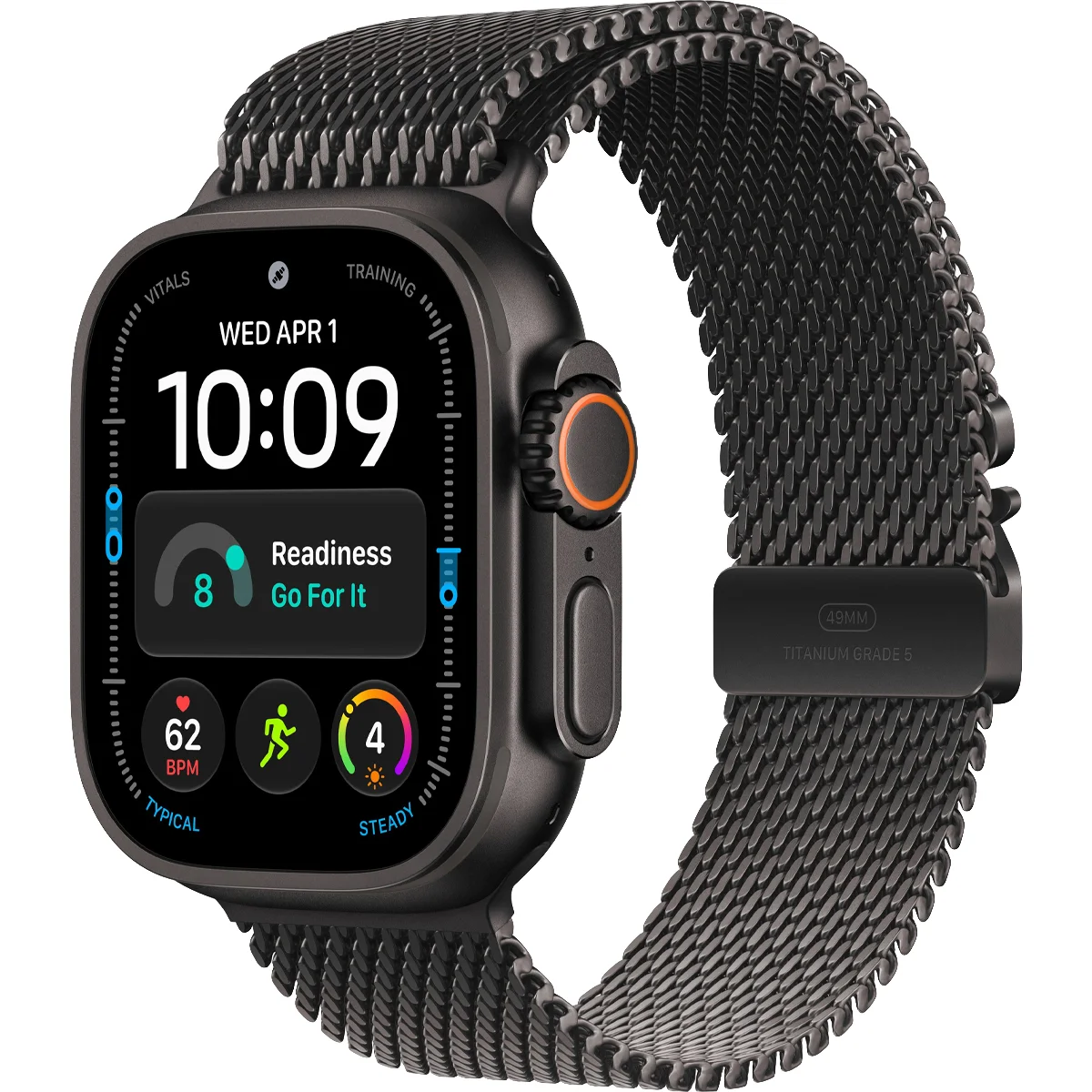 Умные часы Apple Watch Ultra 4 GPS + Cellular, 49mm Black Titanium Case with Black Titanium Milanese Loop - Small