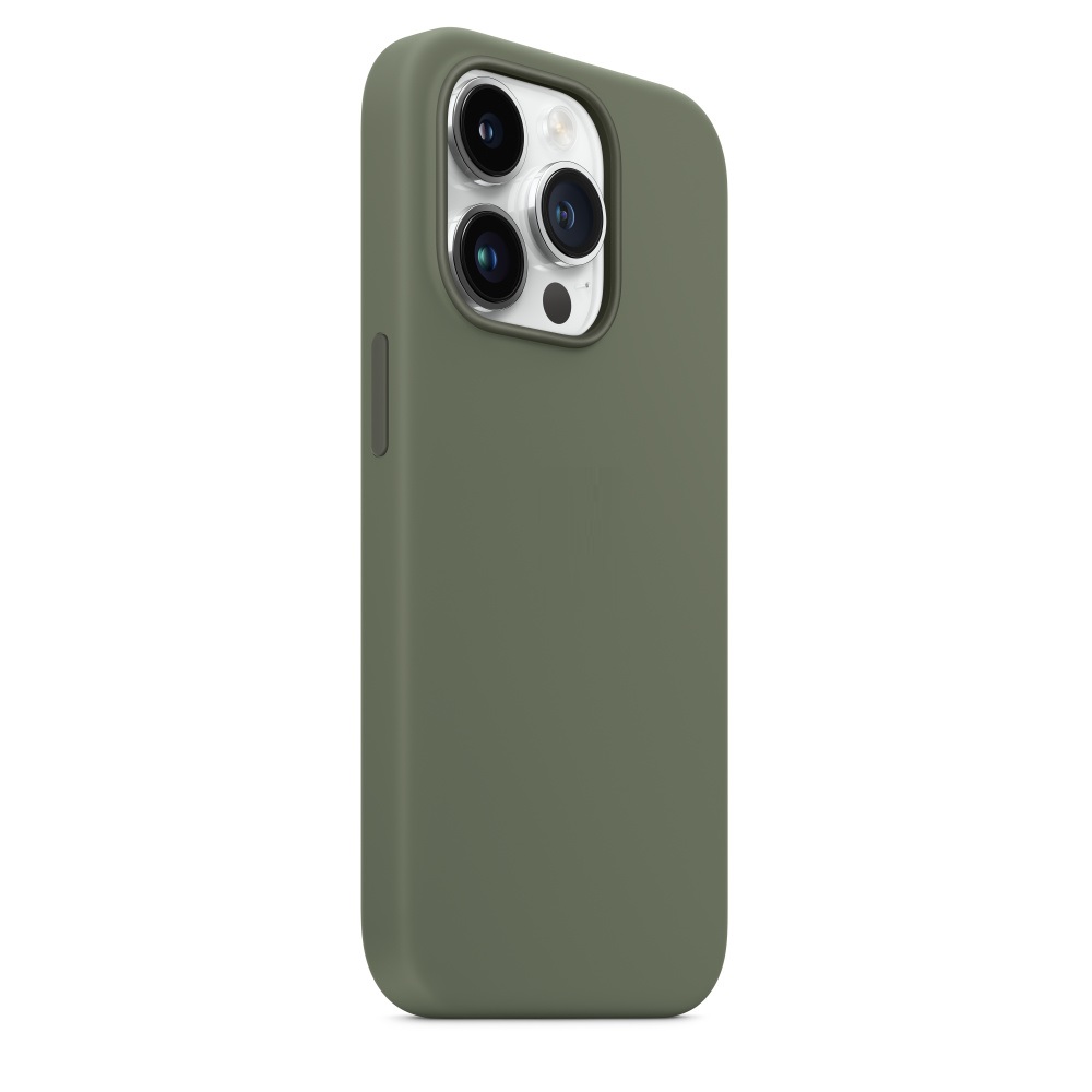 Силиконовый чехол Naturally Silicone Case with MagSafe Olive для iPhone 14 Pro
