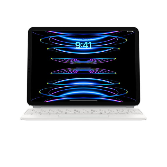 Чехол-клавиатура Apple Magic Keyboard для iPad Pro 11 (2018-2022)/iPad Air 11 (2020-2026) White (MJQJ3) кириллица (лазерная гравировка) + QWERTY