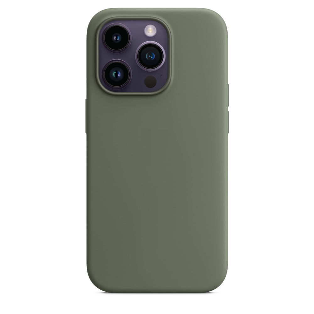 Силиконовый чехол Naturally Silicone Case with MagSafe Olive для iPhone 14 Pro