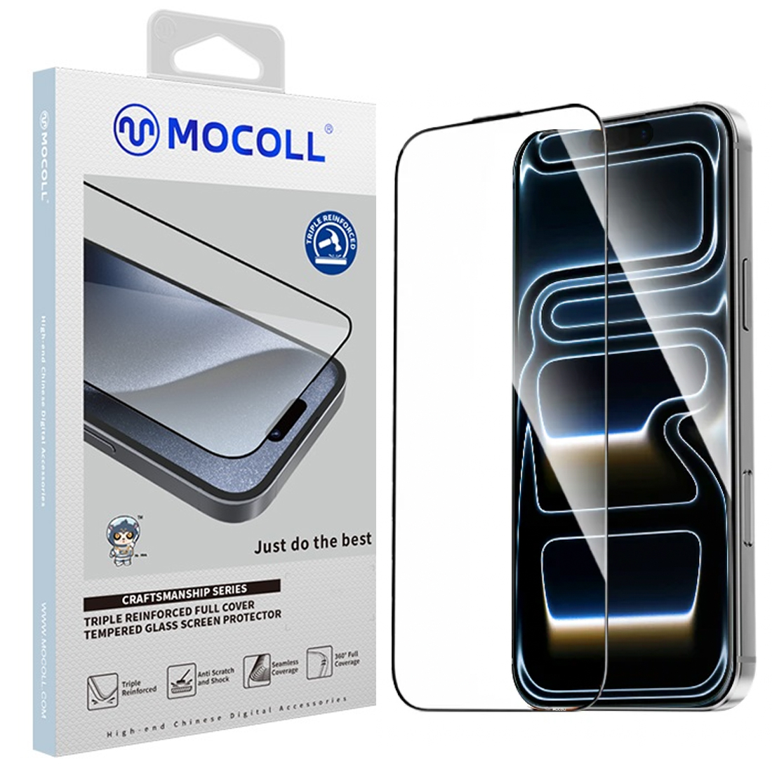 Защитное стекло MOCOll Rhinoceros 2.5D Full Cover для iPhone 17 Pro