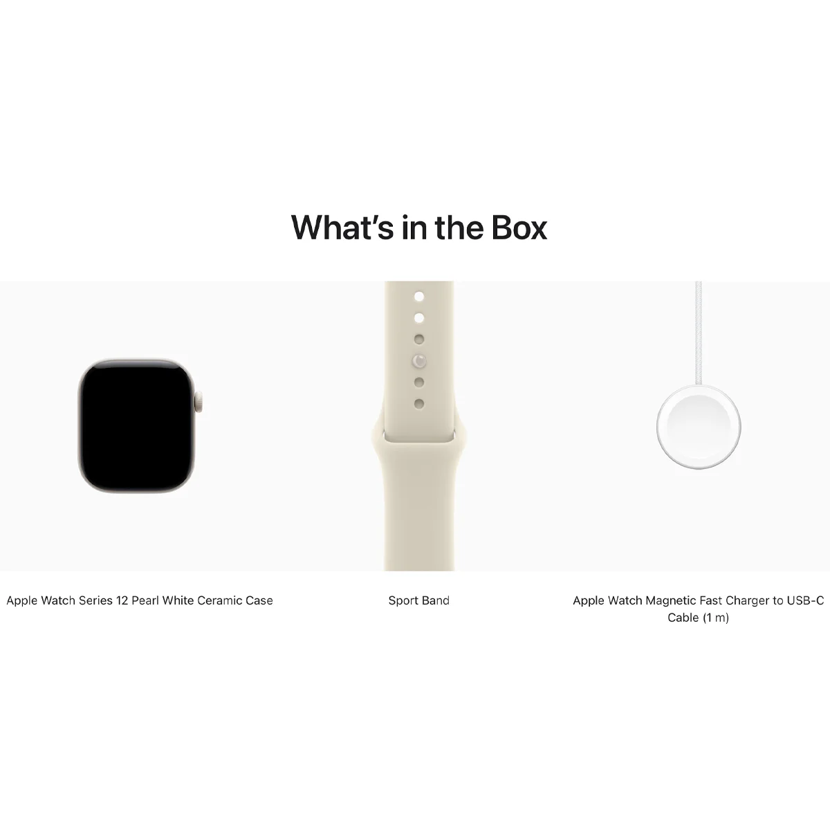 Умные часы Apple Watch Series 12 GPS + Cellular, 42mm Pearl White Ceramic Case with Sand Sport Band - M/L