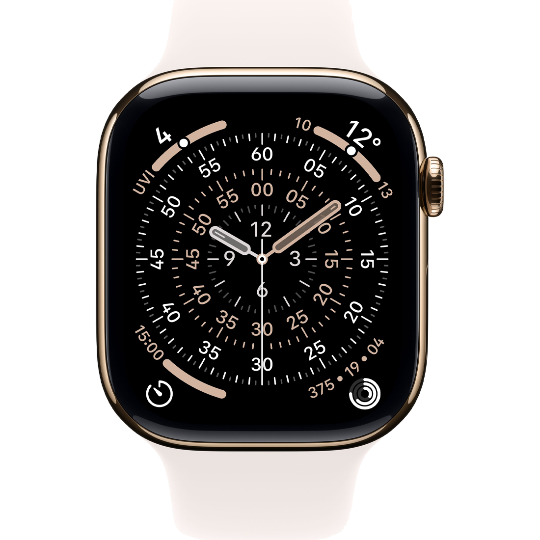 Умные часы Apple Watch Series 11 GPS + Cellular, 46mm Gold Titanium Case with Light Blush Sport Band - S/M