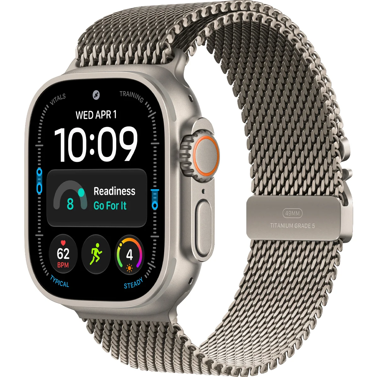 Умные часы Apple Watch Ultra 4 GPS + Cellular, 49mm Natural Titanium Case with Natural Titanium Milanese Loop - Small