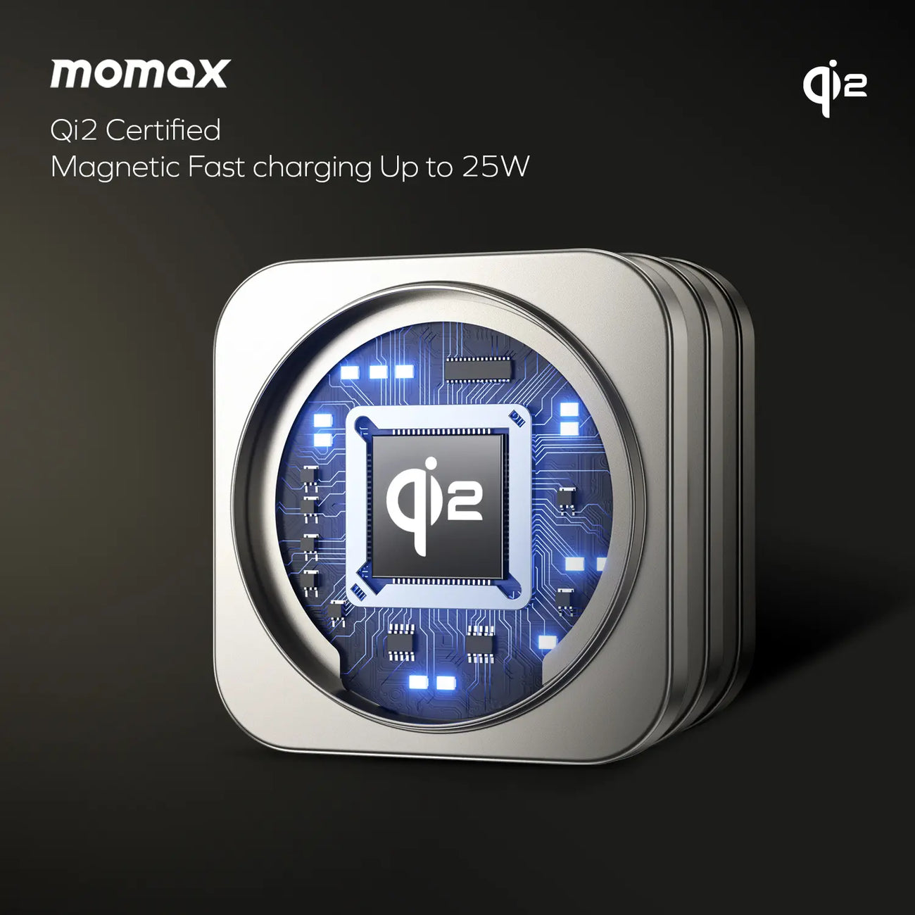 Беспроводное зарядное устройство Momax Q2. Mag Go 3-in-1 Foldable Qi2 15W Magnetic Wireless Total 25W Titanium