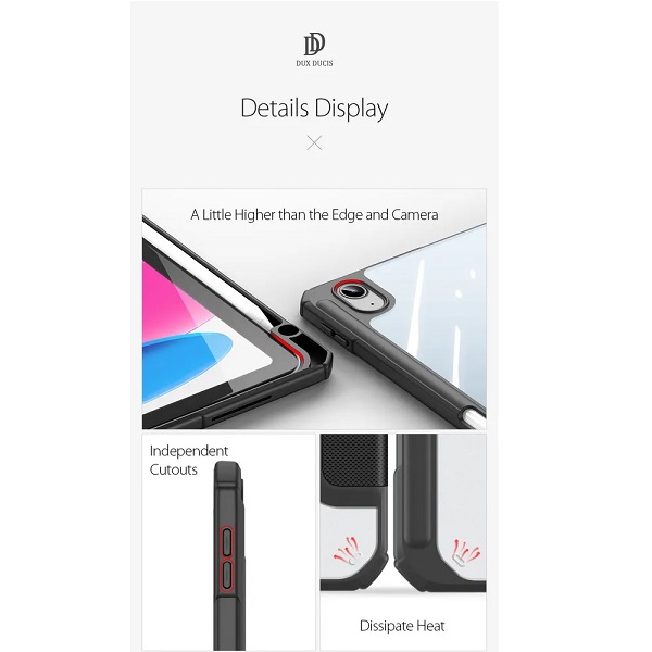 Чехол-книжка Dux Ducis для iPad 10.9 (2022)/11 (2025 A16) Domo Toby Series Black