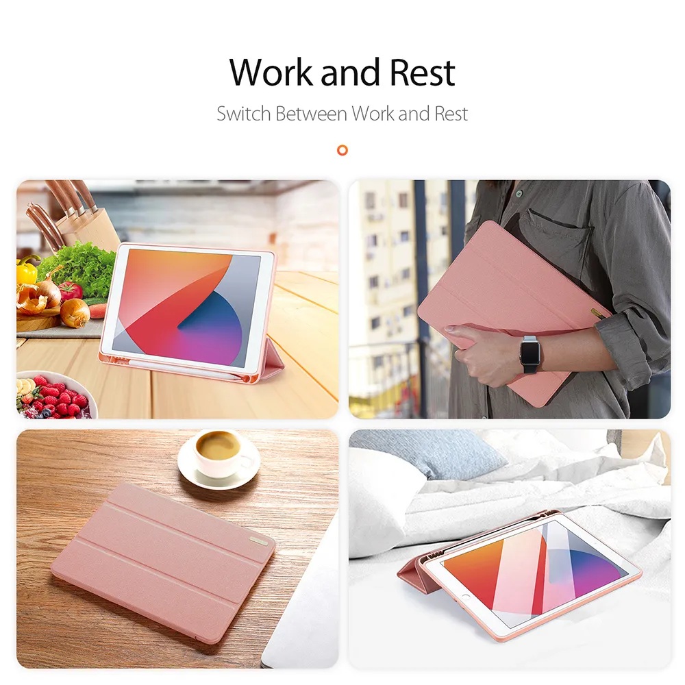 Чехол-книжка Dux Ducis для iPad 10.2 (2019/2020/2021) Domo Series Pink Sand