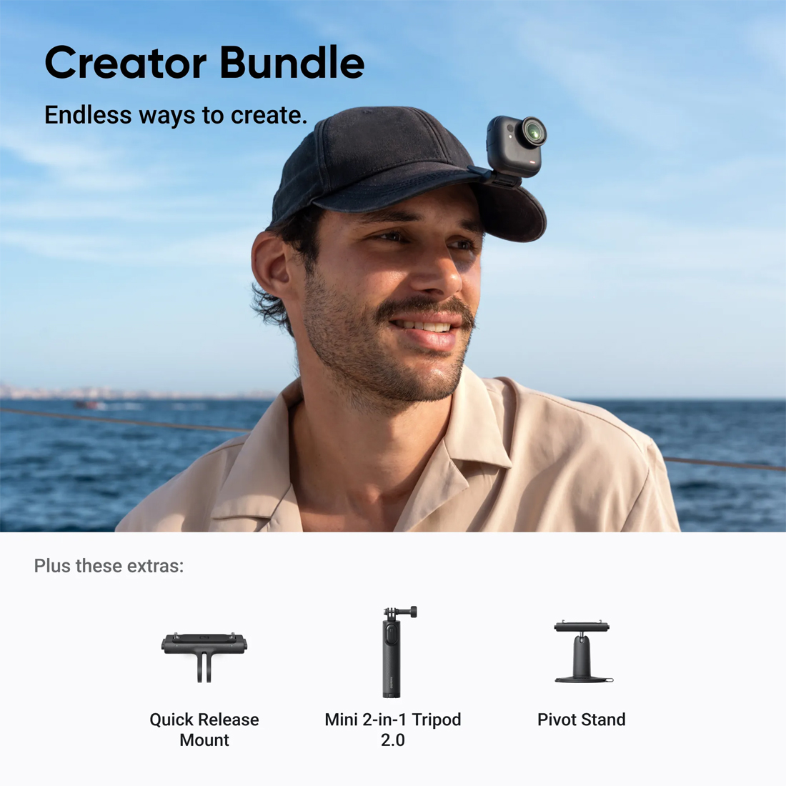 Экшн-камера Insta360 GO Ultra Creator Bundle Midnight Black