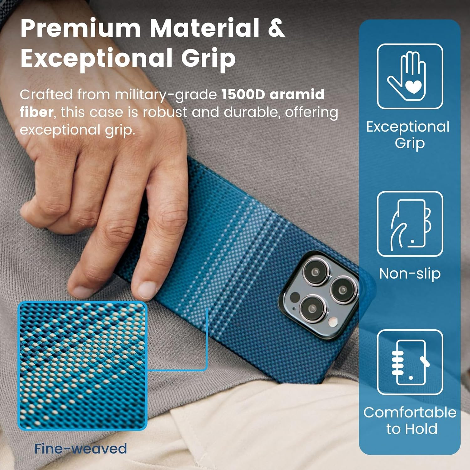 Чехол Pitaka Fusion Weaving MagEZ Case 5 для iPhone 15 Pro Max (6.7) Moonrise