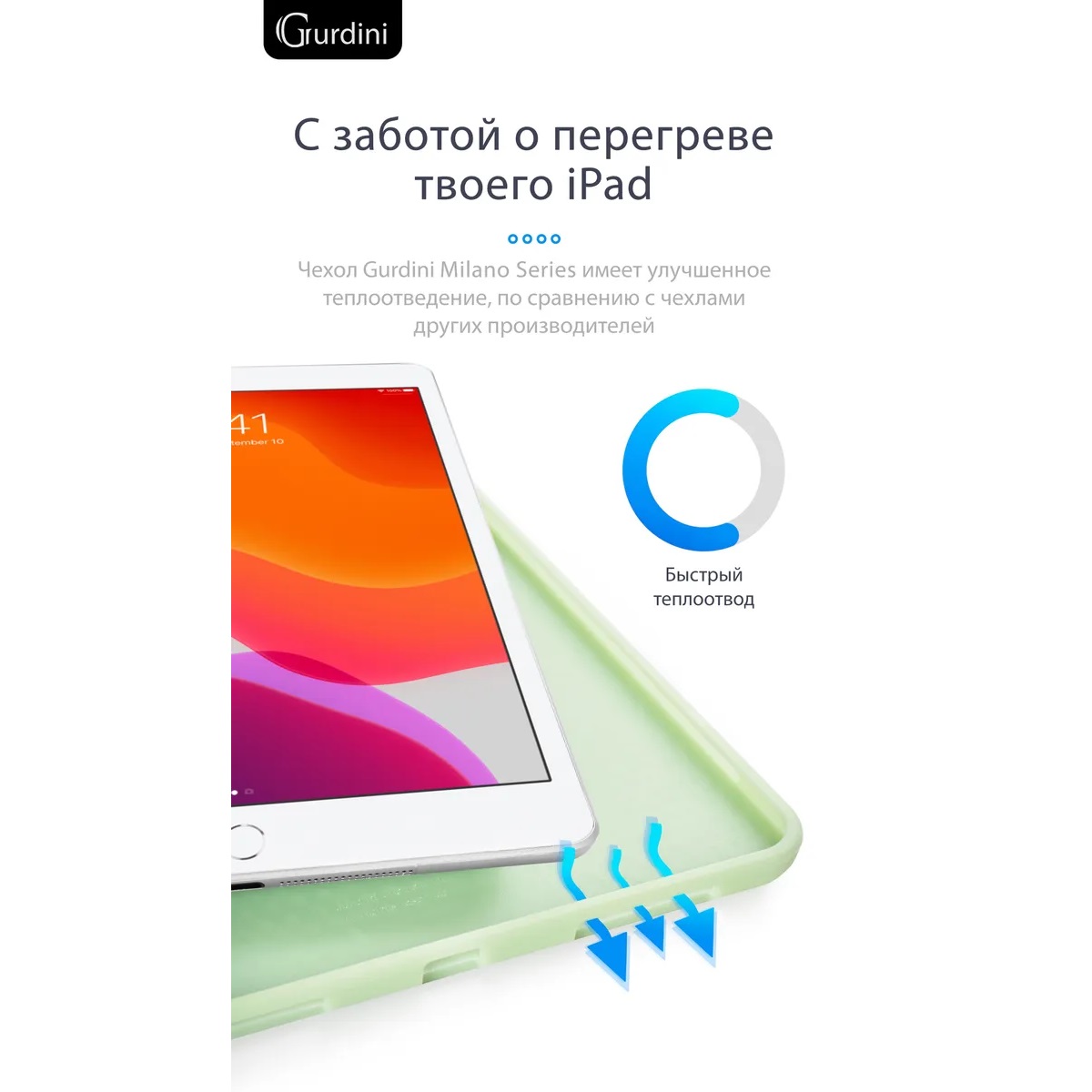 Чехол-книжка Gurdini Milano Series (pen slot) для iPad 10.2 Green