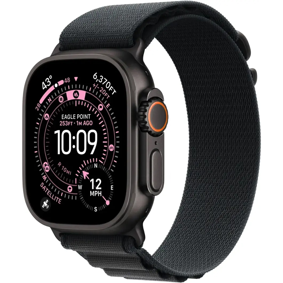 Умные часы Apple Watch Ultra 3 GPS + Cellular, 49mm Black Titanium Case with Black Alpine Loop - Large