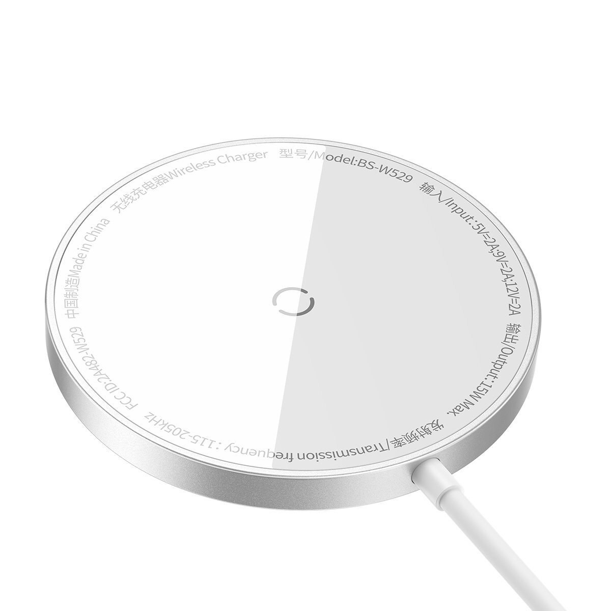 Беспроводное зарядное устройство Baseus Simple Mini3 Magnetic MagSafe Qi 15W White