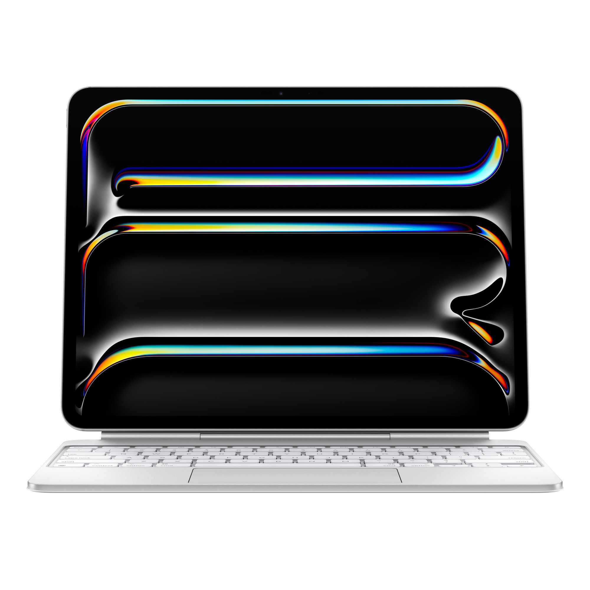 Чехол-клавиатура Apple Magic Keyboard для iPad Pro 13 (2024) White (MWR43) кириллица (лазерная гравировка) + QWERTY
