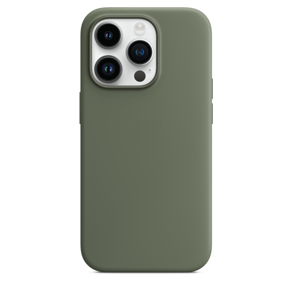 Силиконовый чехол Naturally Silicone Case with MagSafe Olive для iPhone 14 Pro